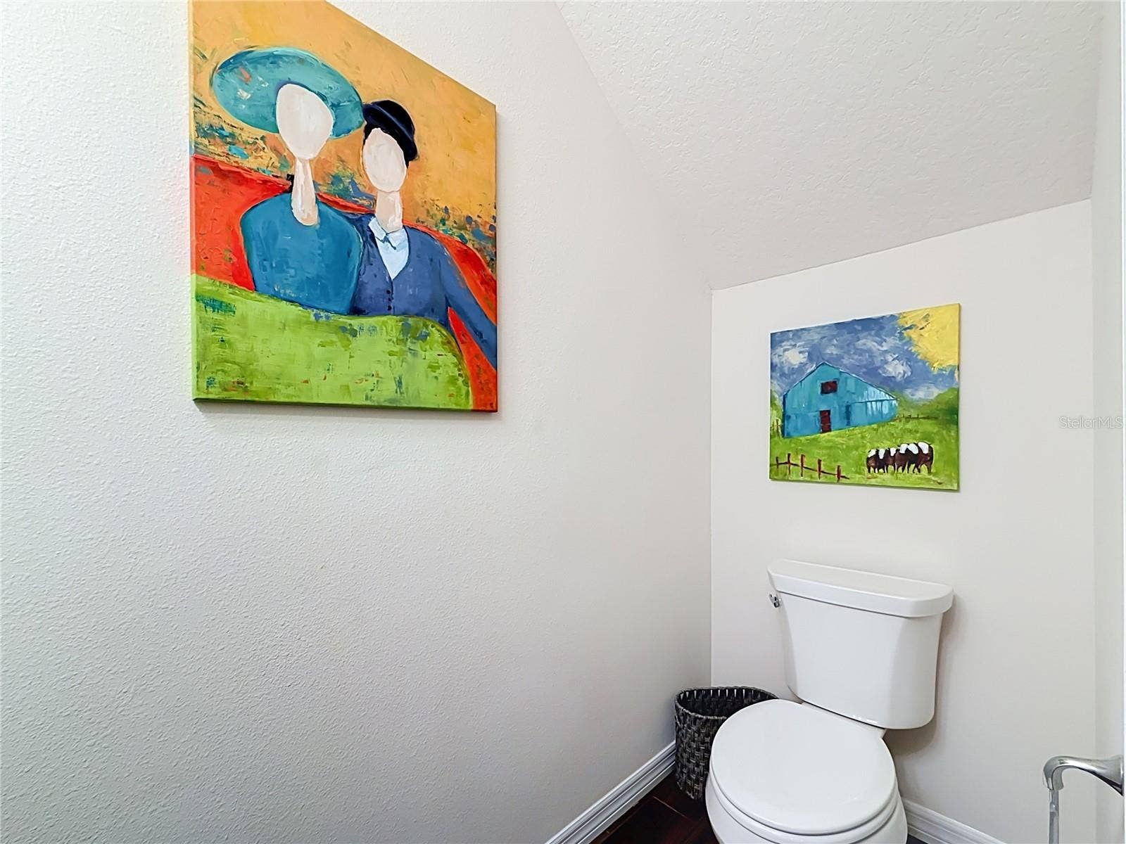 2270 MONTVIEW DRIVE, Clearwater, FL 33763 Downstairs Half Bath with custom barn door