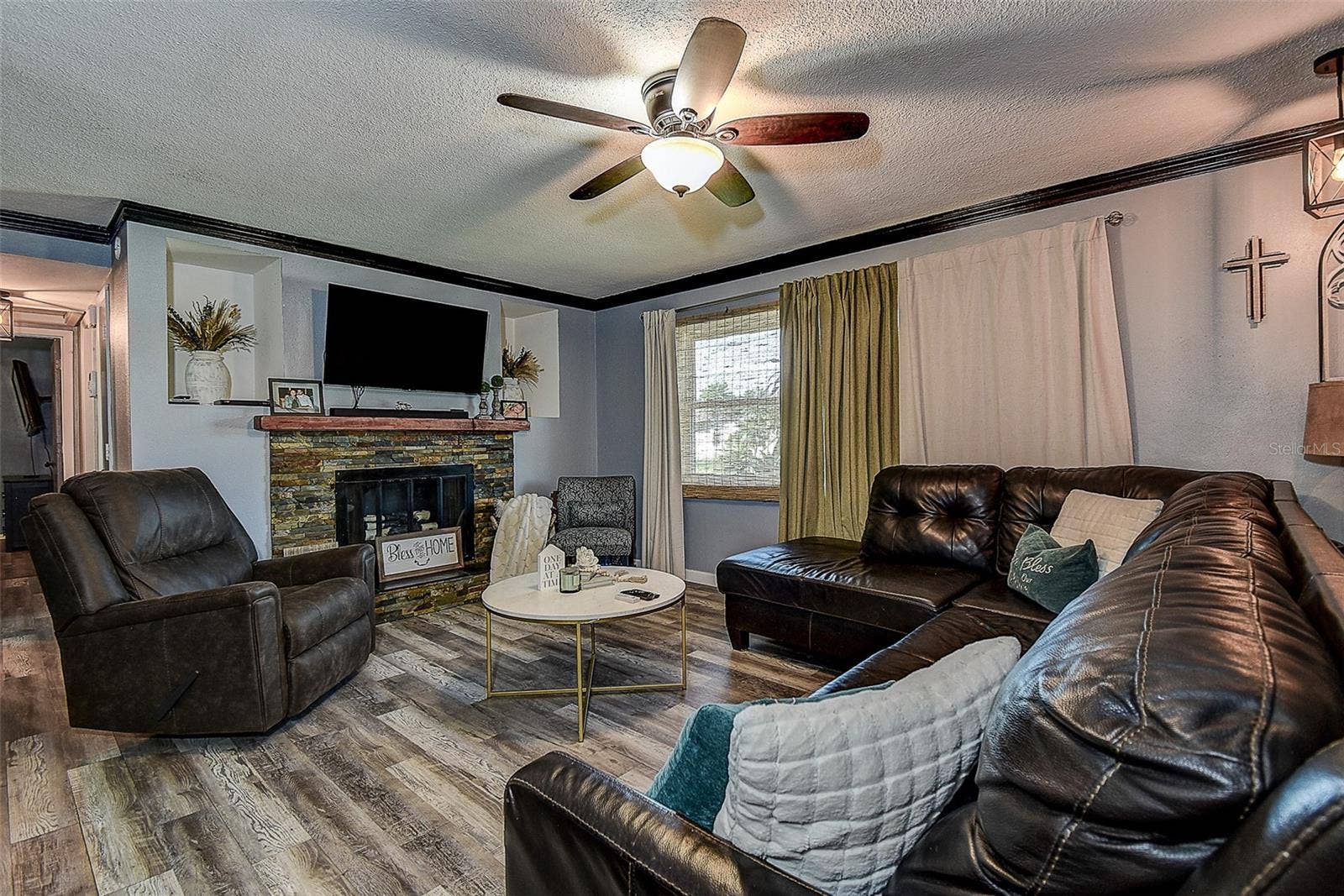 Living Room With Fireplace