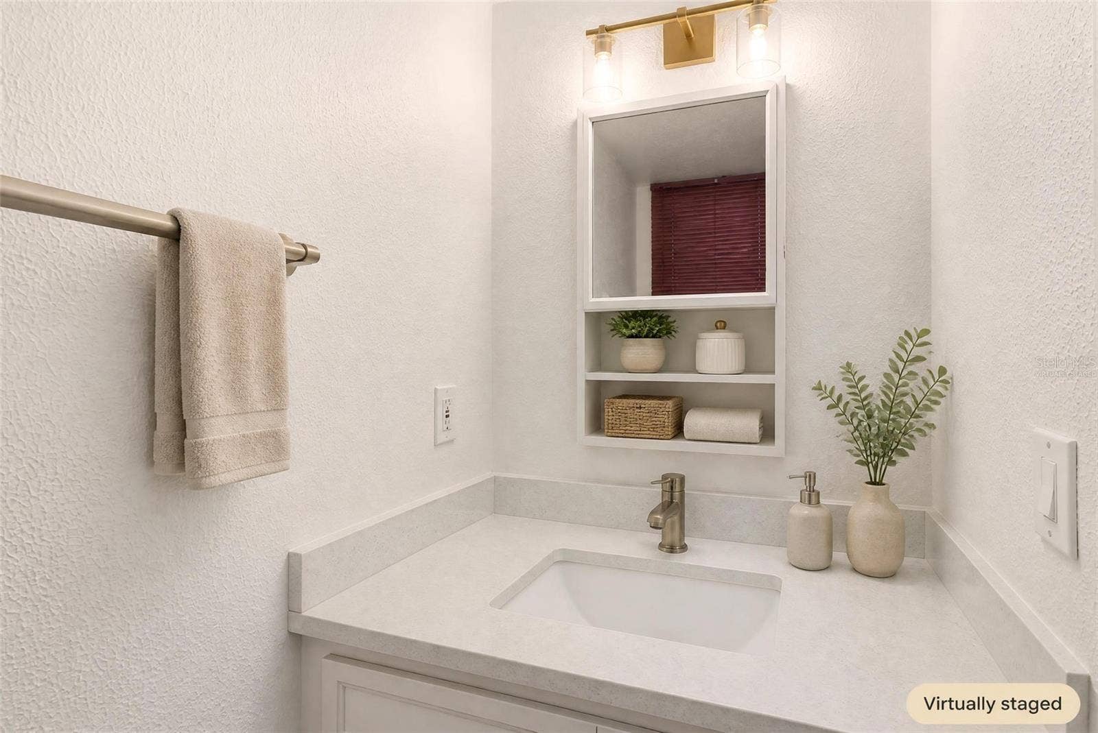 2980 HAINES BAYSHORE ROAD, #105, Clearwater, FL 33760 Virtually Staged - 1/2 bath downstairs