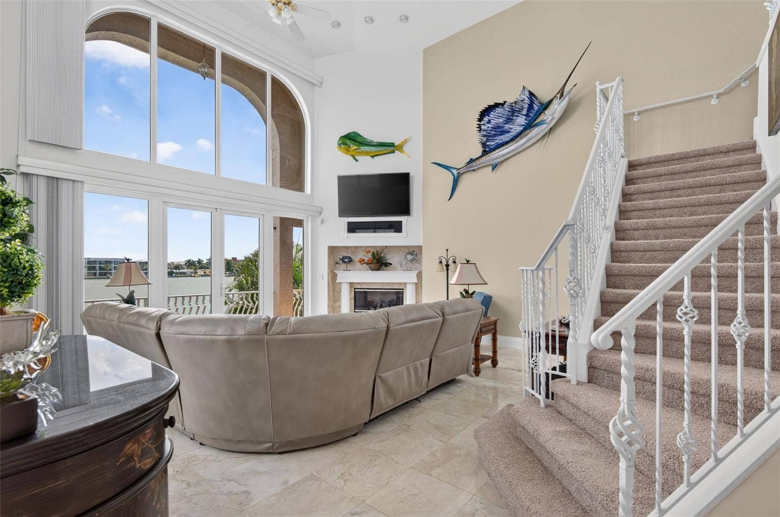 17021 DOLPHIN DRIVE, North Redington Beach, FL 33708 FAMILY ROOM & STAIRS TO LOFT