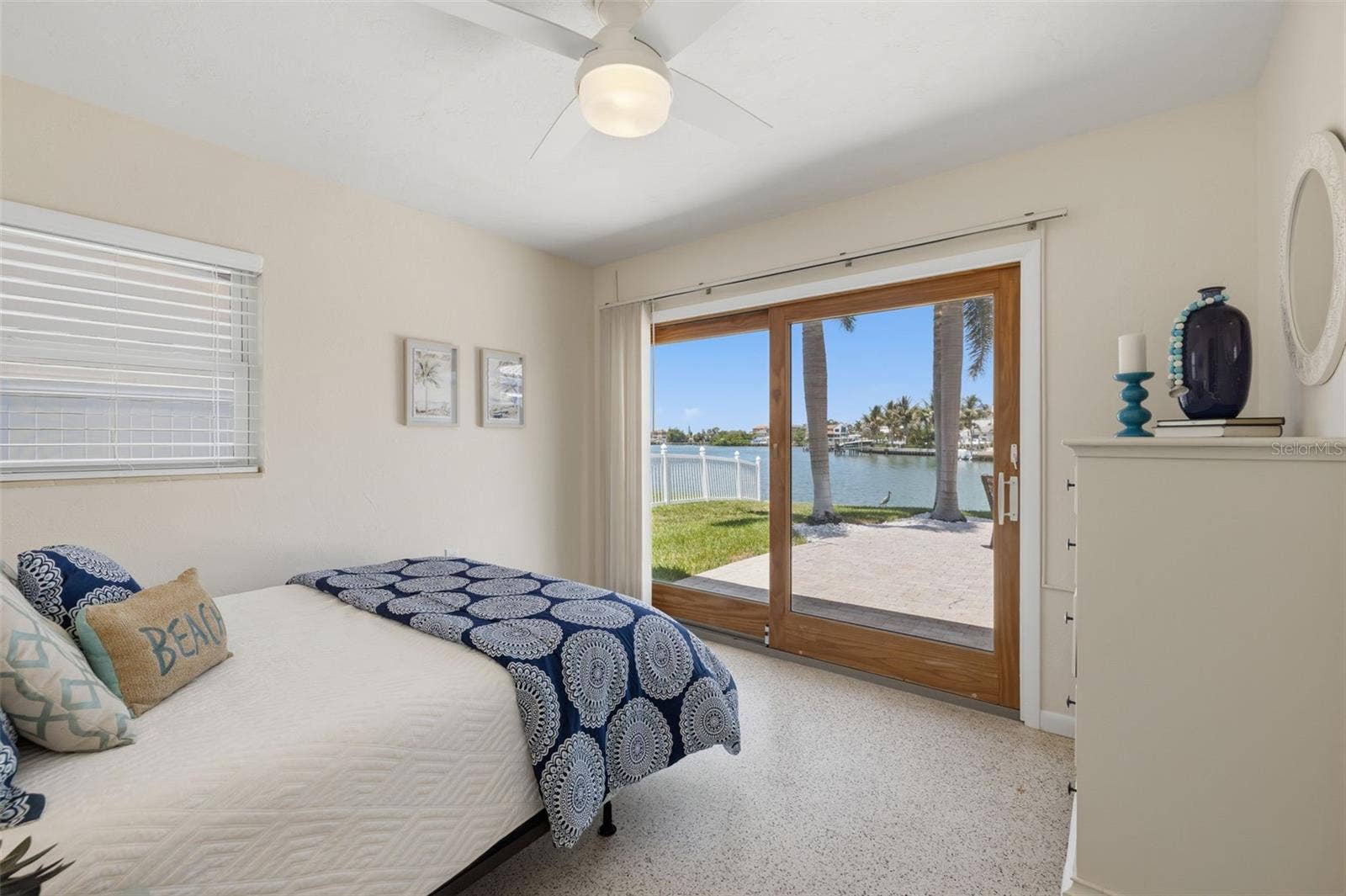 Guest Room One with patio access