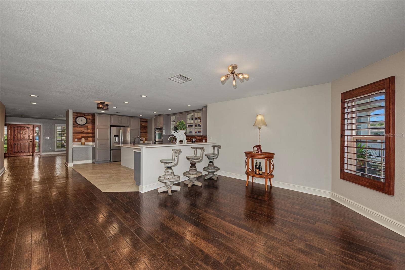 Dining room, kitchen and front of home.