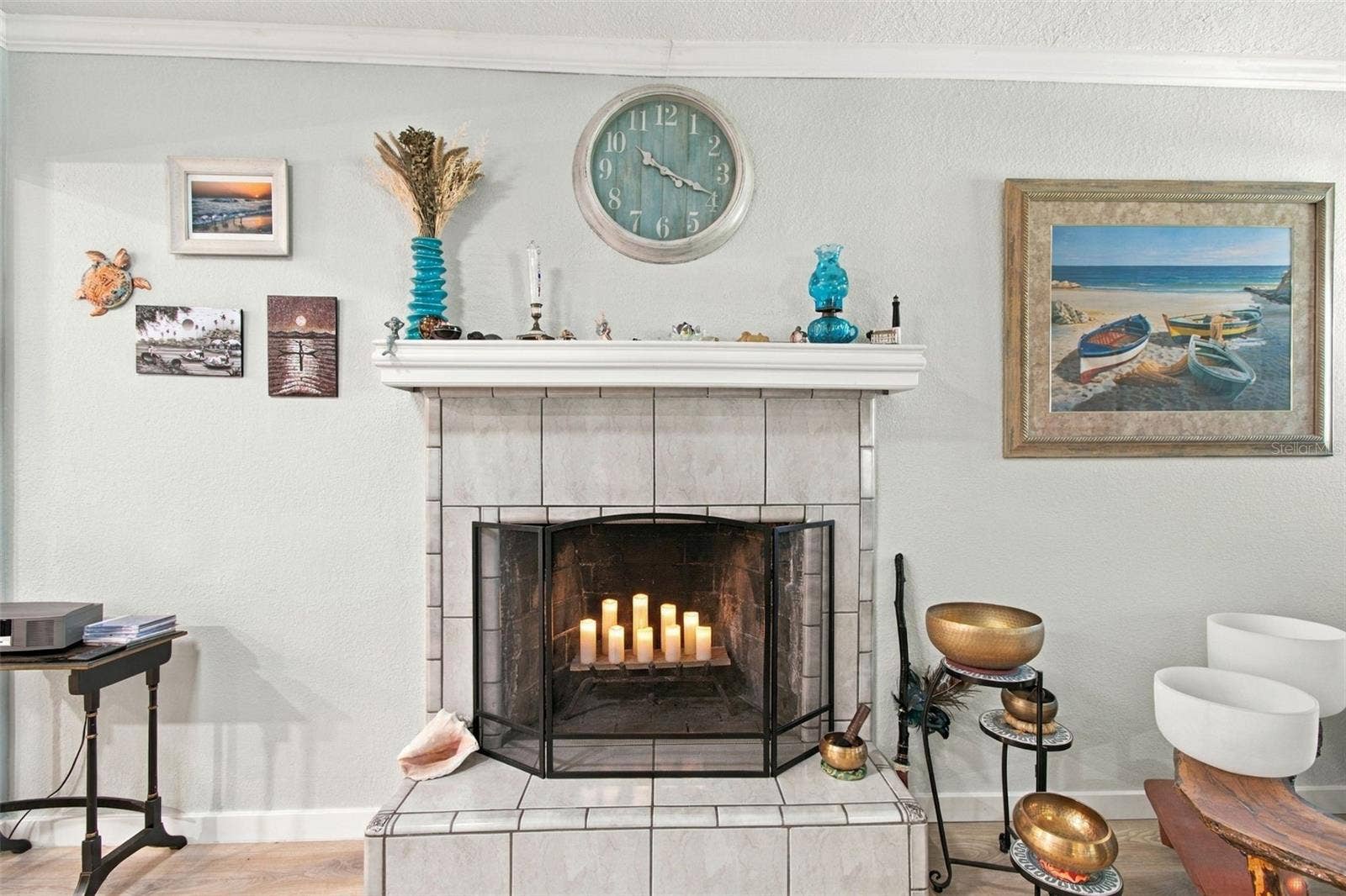 395 GEORGIA AVENUE, Crystal Beach, FL 34681 wood burning fireplace