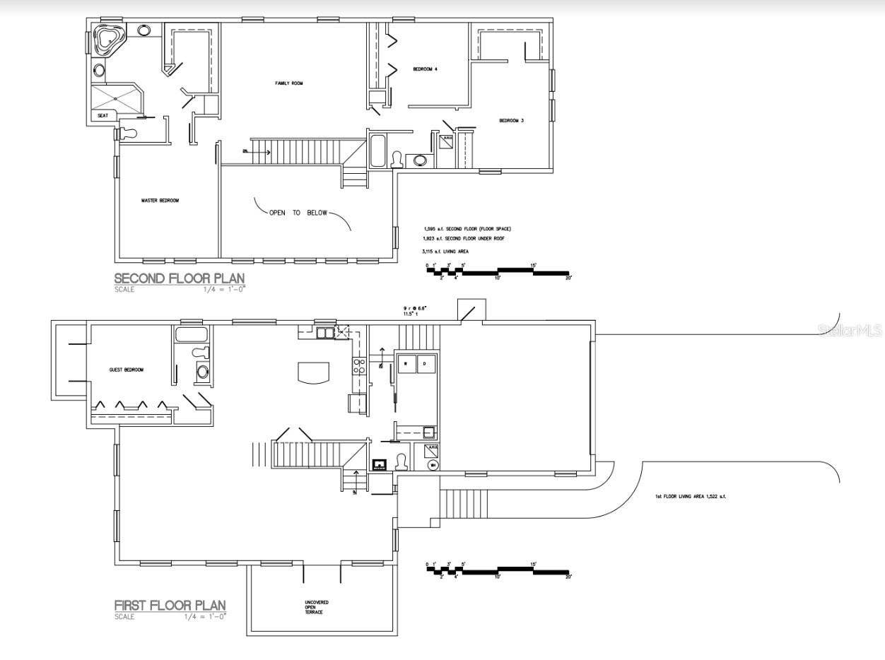 2902 N PERRY AVENUE, Tampa, FL 33602 First floor and Second Story Floor house plans for the two story home with a roof. Drawing to scale- to fit within the City of Tampa building footprint on the homesite that was has been approved on the PUD from City of Tampa