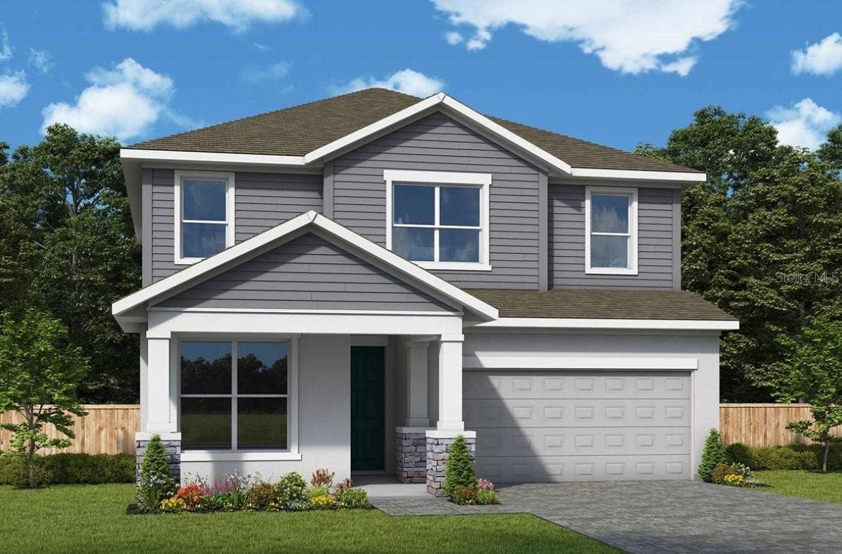 10705 CRESCENT CREEK CROSSING, Parrish, FL 34219 Front Exterior Rendering **Paint Colors May Vary