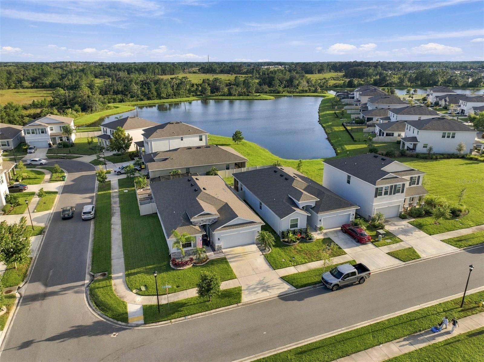 33310 MAJOR OAK DRIVE, Wesley Chapel, FL 33545 Aerial View Highlighting the Home and Surrounding Neighborhood