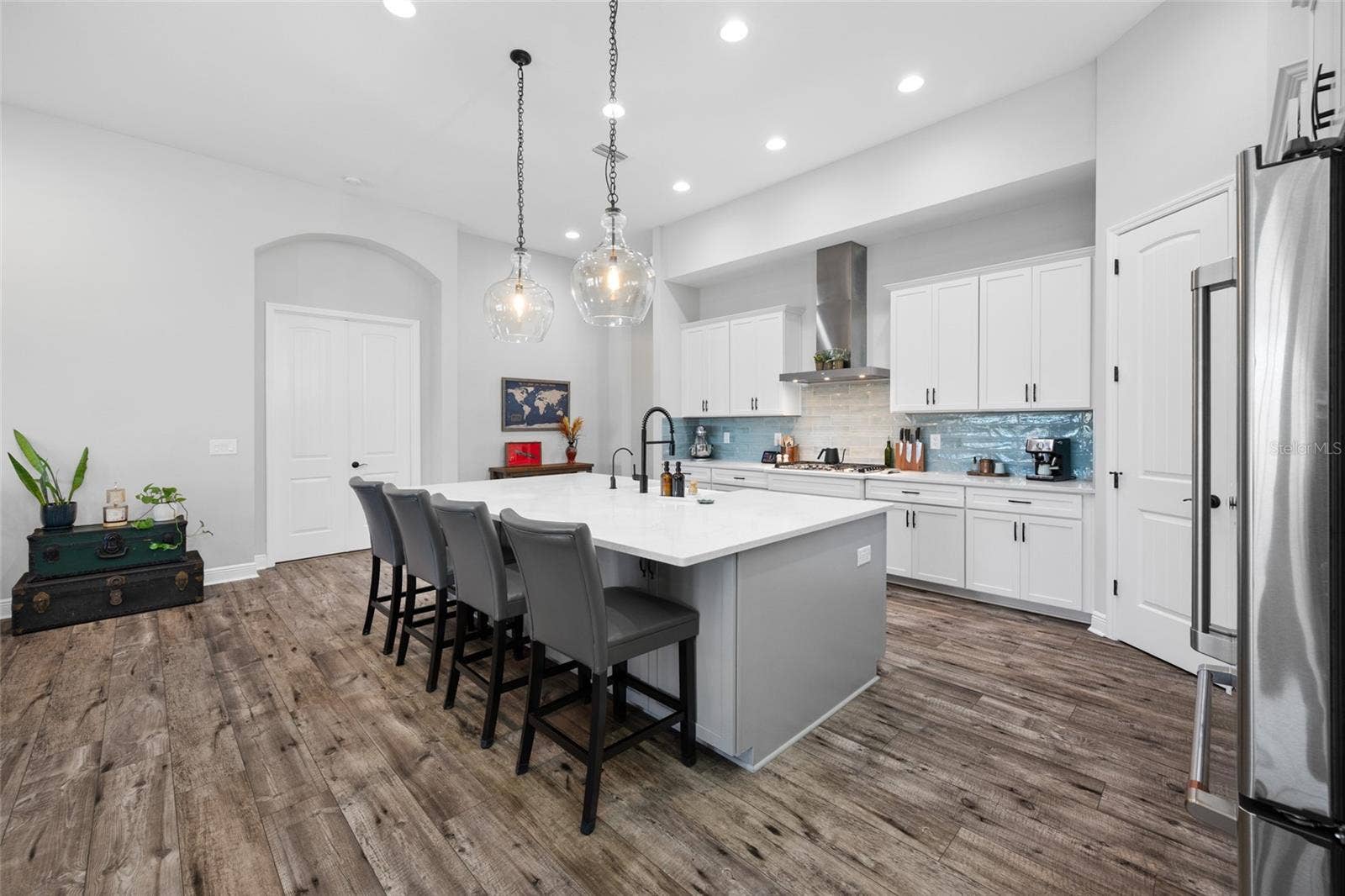 4161 GLADE WOOD LOOP, New Port Richey, FL 34655 Kitchen has a 9 x 5 foot Quartz Island
