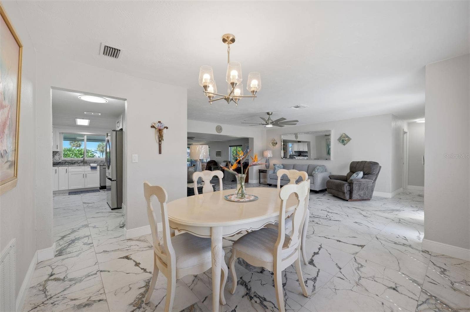 Porcelain tile through out entire home