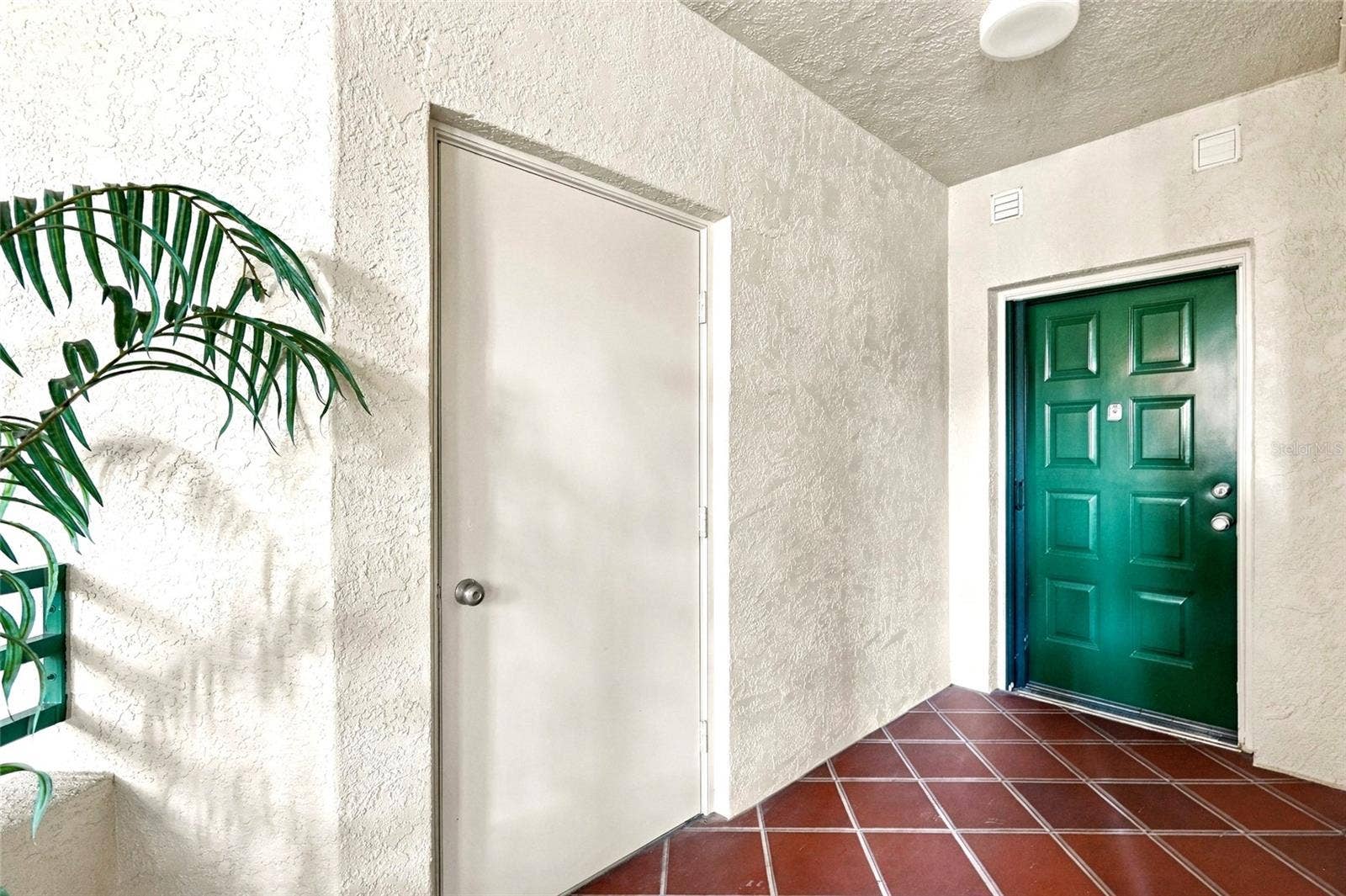 4780 DOLPHIN CAY LANE S, #102, St Petersburg, FL 33711 front door to condo and door to private storage room