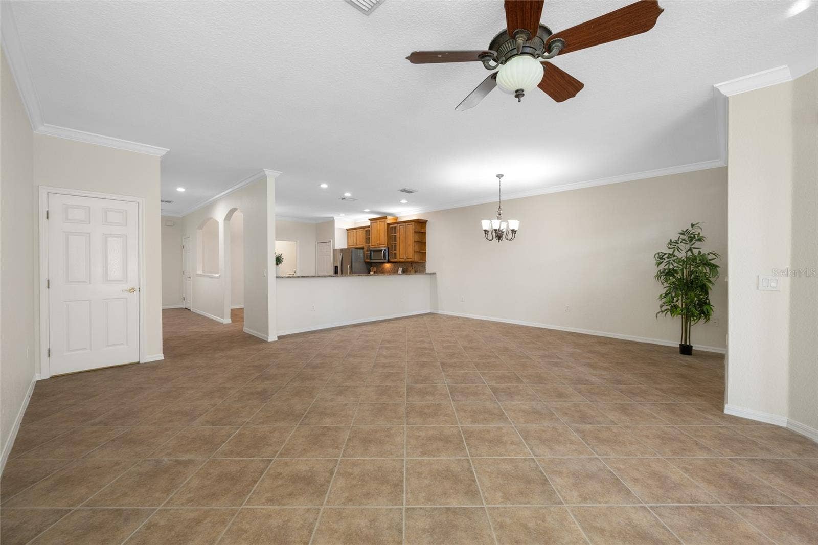 Reverse View of Great Rm to Dining Rm & Kitchen!