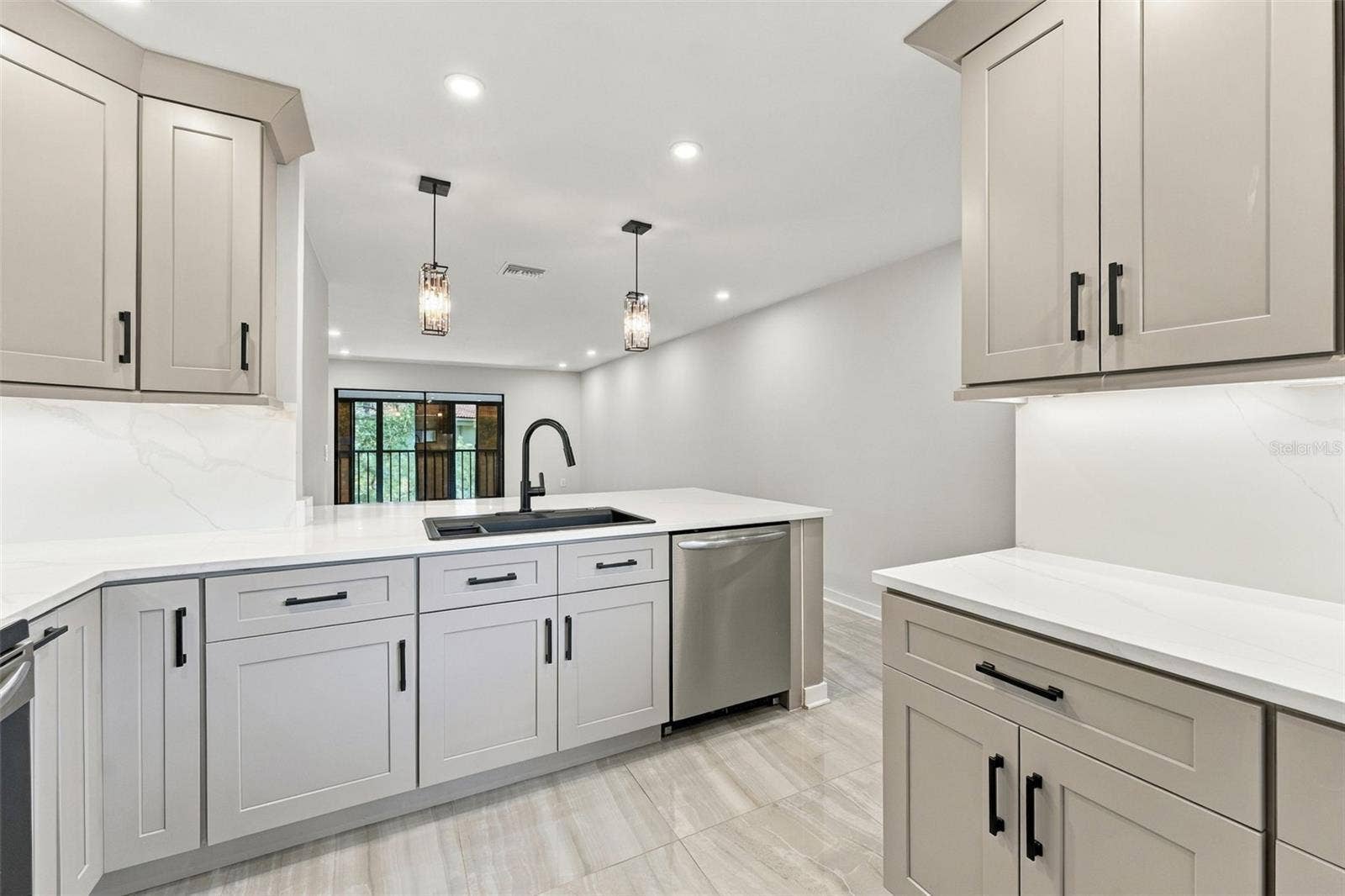 Abundant cabinetry and storage space throughout the kitchen