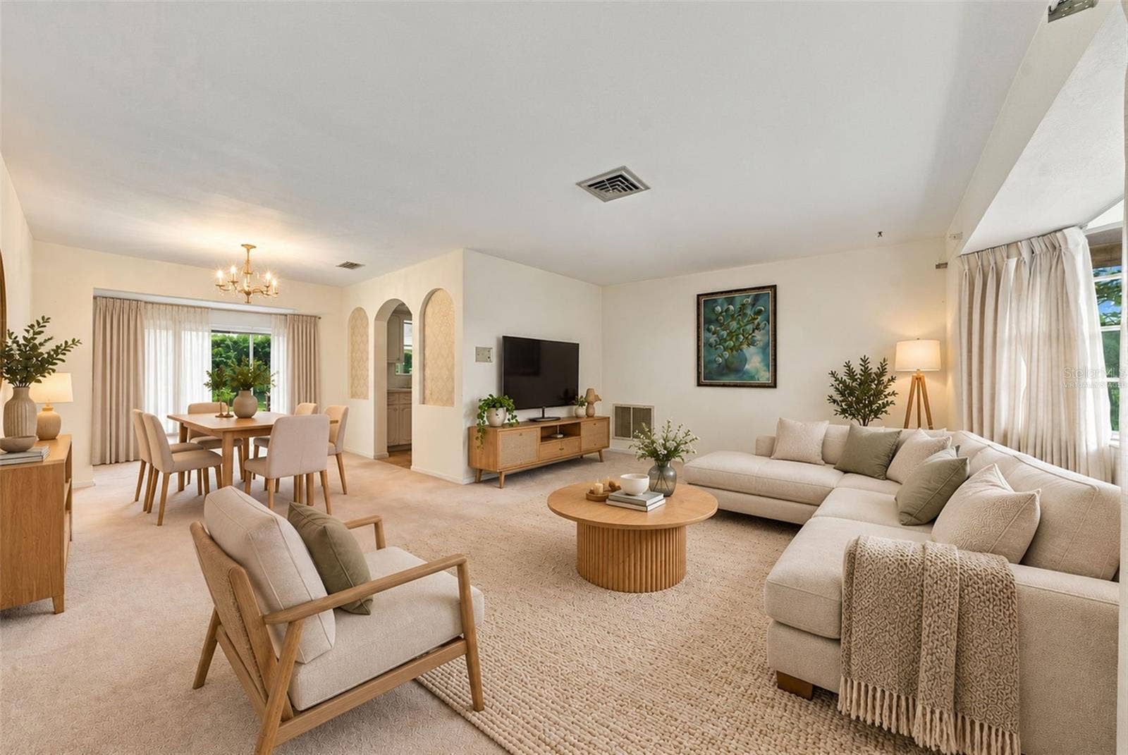 12266 69TH TERRACE, Seminole, FL 33772 Virtually Staged Living Area with ample room for entertaining