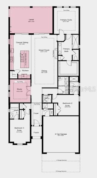 7931 CORAL SEA LANE, Palmetto, FL 34221 Floor Plan ~ Additional Highlight Include: tray ceiling package, 10' ceilings, whole house 8' interior doors, and outdoor kitchen rough-in