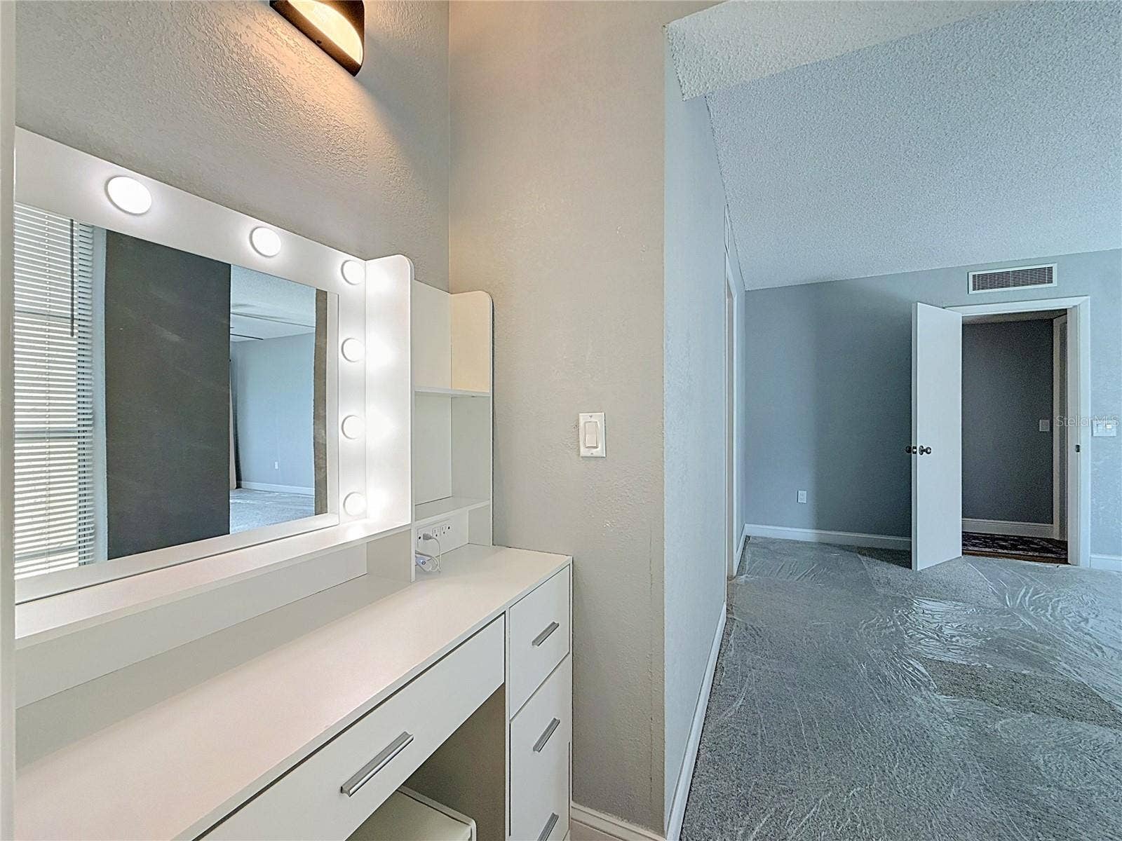 Glam station in bedroom