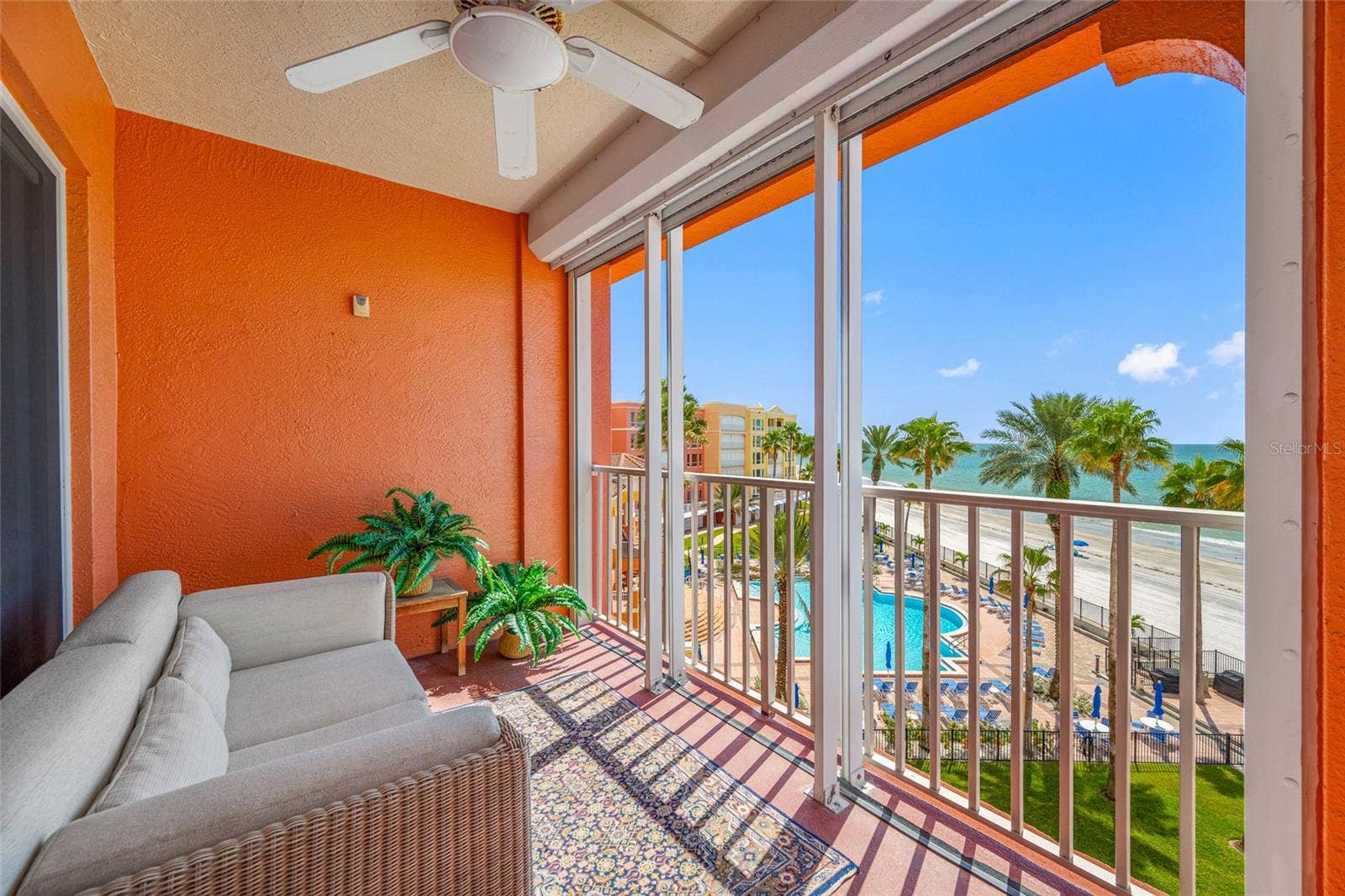 Feel safe and secure with power-operated hurricane shutters that seal the balcony with ease when needed  offering peace of mind during storm season and effortless protection at the touch of a button.