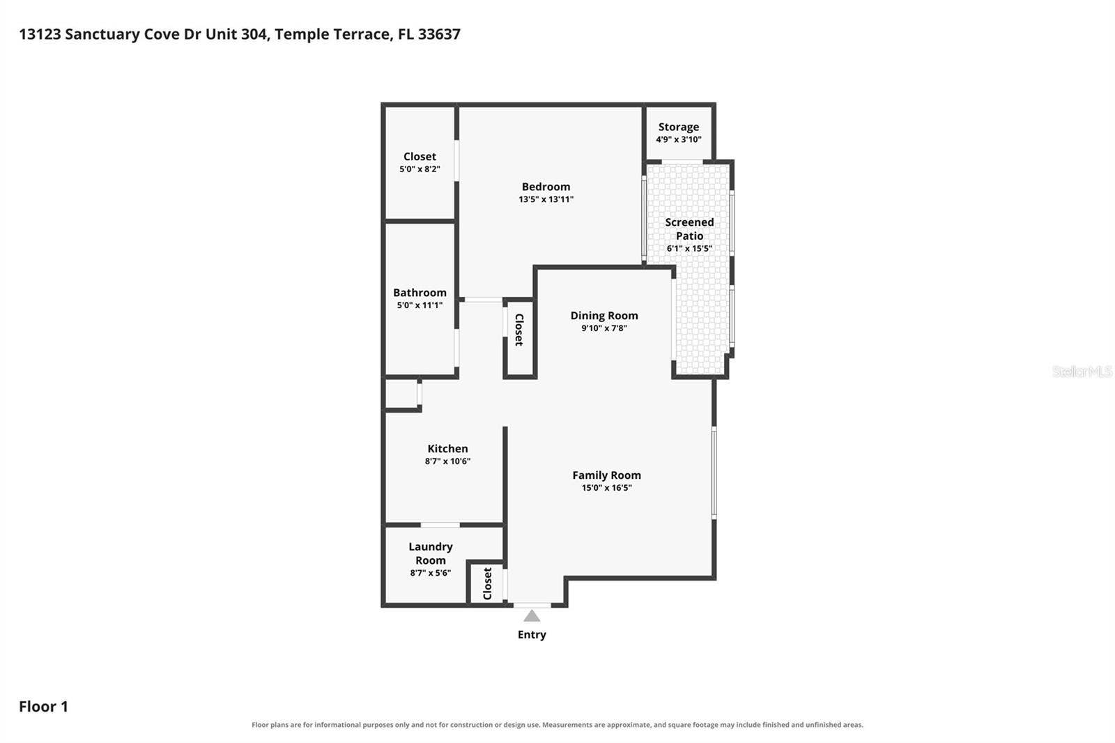 13123 SANCTUARY COVE DRIVE, #104, Temple Terrace, FL 33637 Floor Plan - 13123 Sanctuary Cove Drive - Unit 104