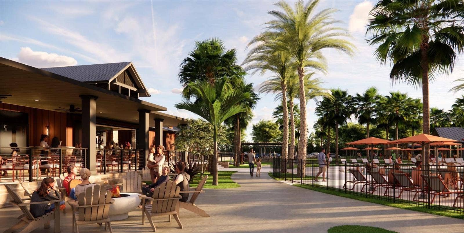 9907 TRELLIS VINE WAY, Parrish, FL 34219 Harvest Club Rendering - Restaurant & Pool Deck