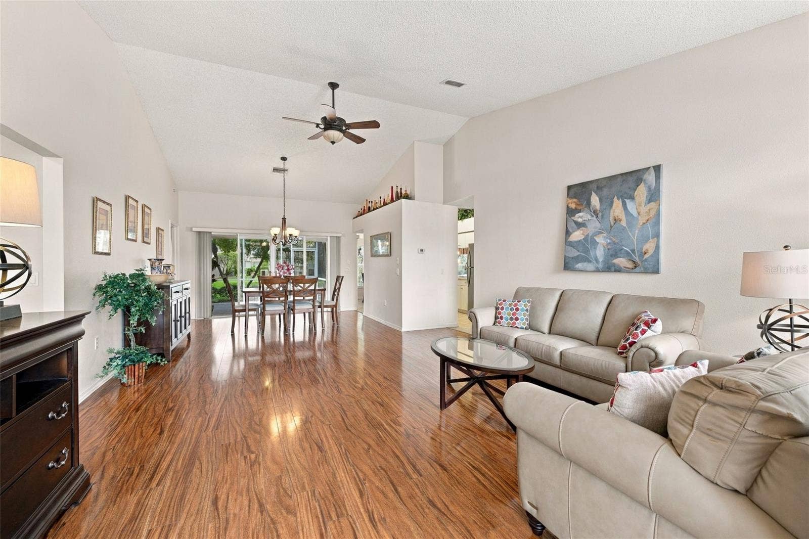 1149 WOLFORD DRIVE, New Port Richey, FL 34655 View as you enter the home with vaulted ceilings looking straight to the lanai
