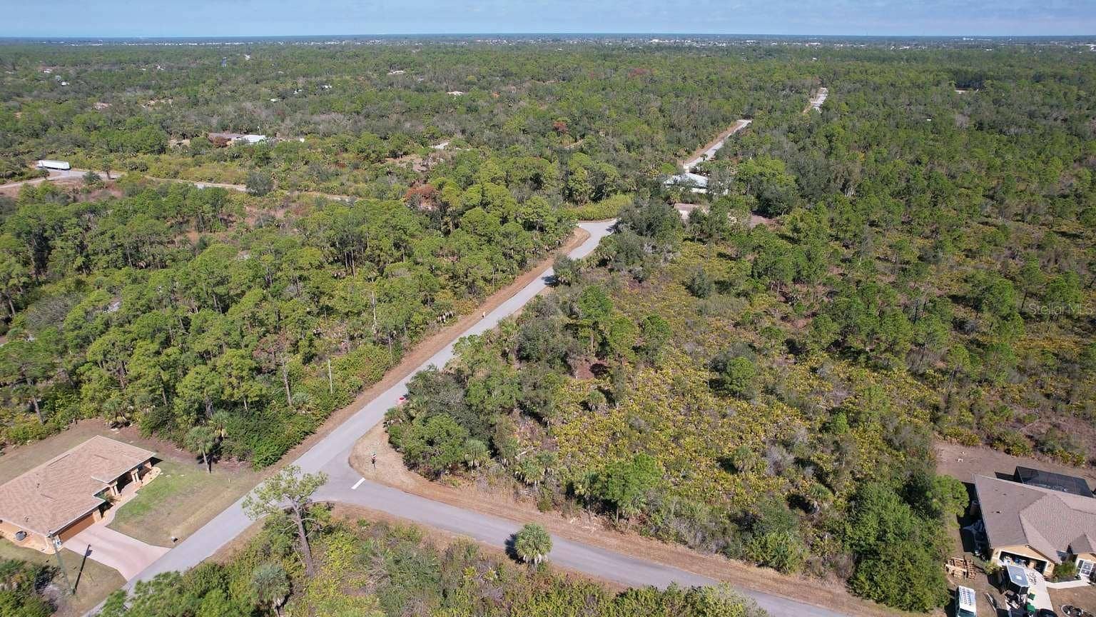 1262 SANFORD STREET, Port Charlotte, FL 33953 Aerial view of the lot and surrounding roads.