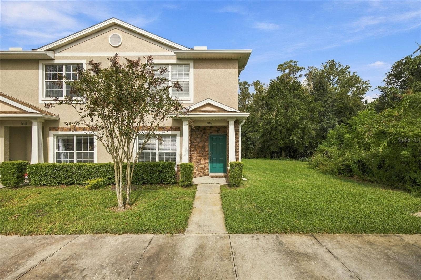 30316 ELDERWOOD DRIVE, Wesley Chapel, FL 33543 Front view of end unit