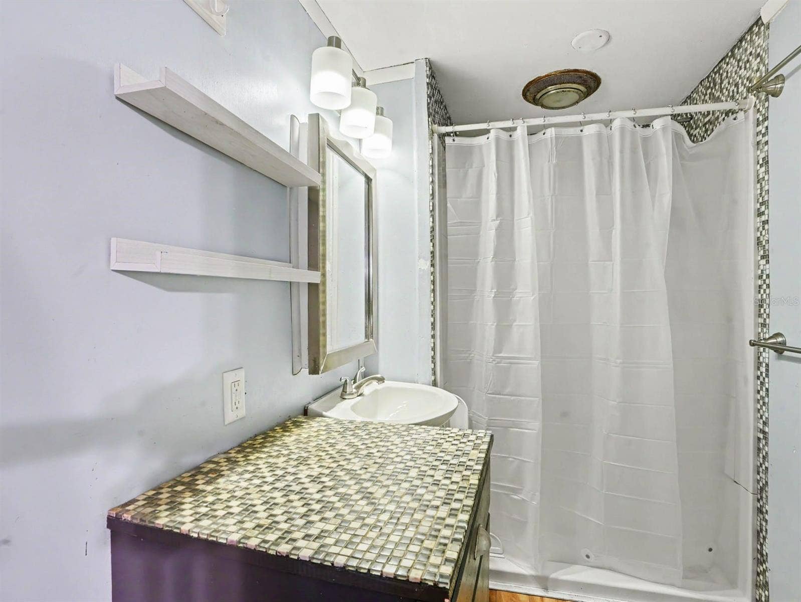 3015 STRAWBERRY LANE, Lakeland, FL 33801 Master Bath with Mosaic Tile Countertop & Frameless Shower Enclosure