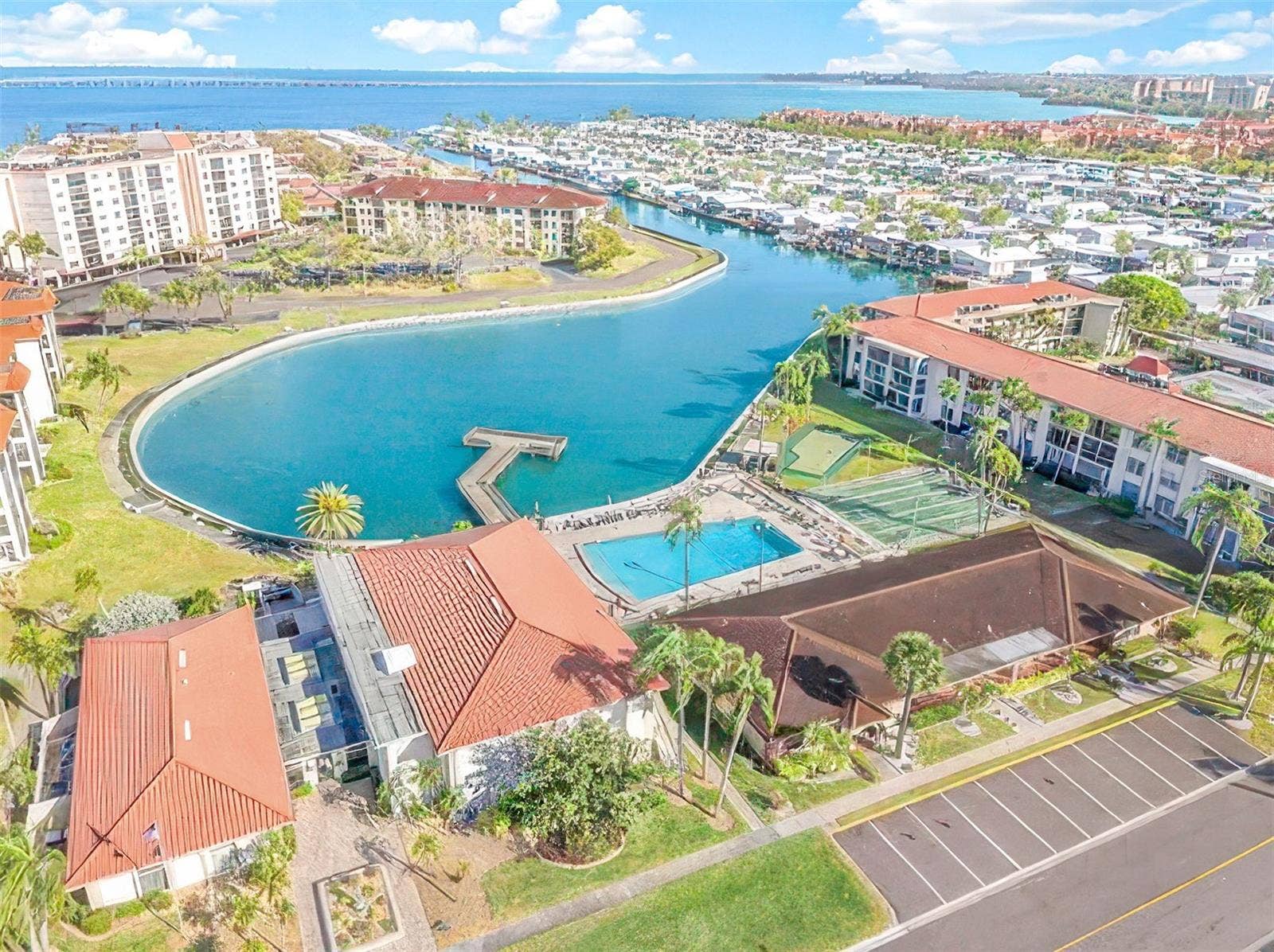 19029 US HIGHWAY 19 N, #21F, Clearwater, FL 33764 Aerial view of villas and clubhouse