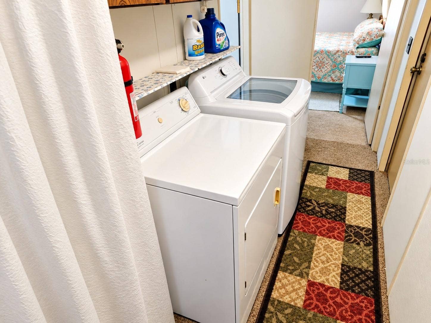 Inside laundry area.