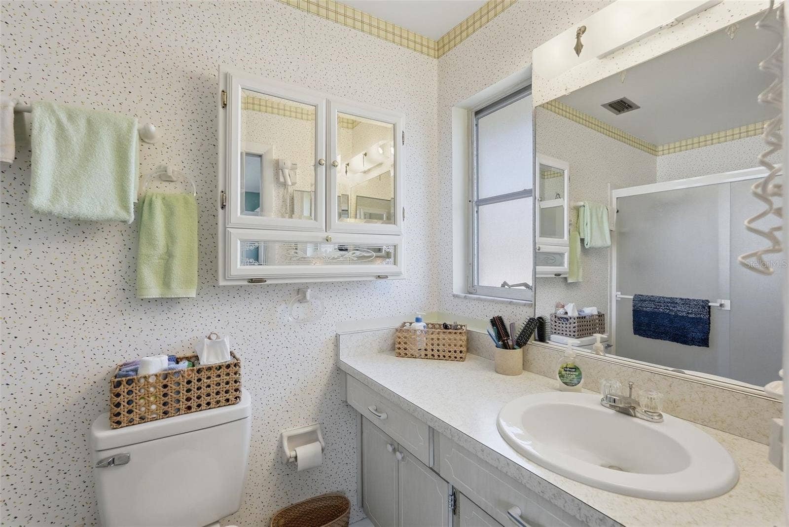 7035 MONTE CARLO N, Pinellas Park, FL 33781 Additional view of the primary bathroom with vanity and mirror.