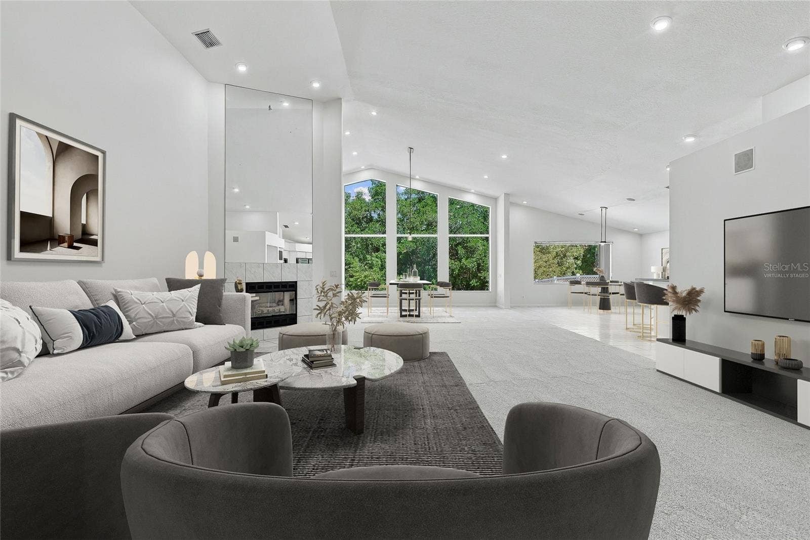 Open and airy with all new interior paint and flooring. Virtually staged.