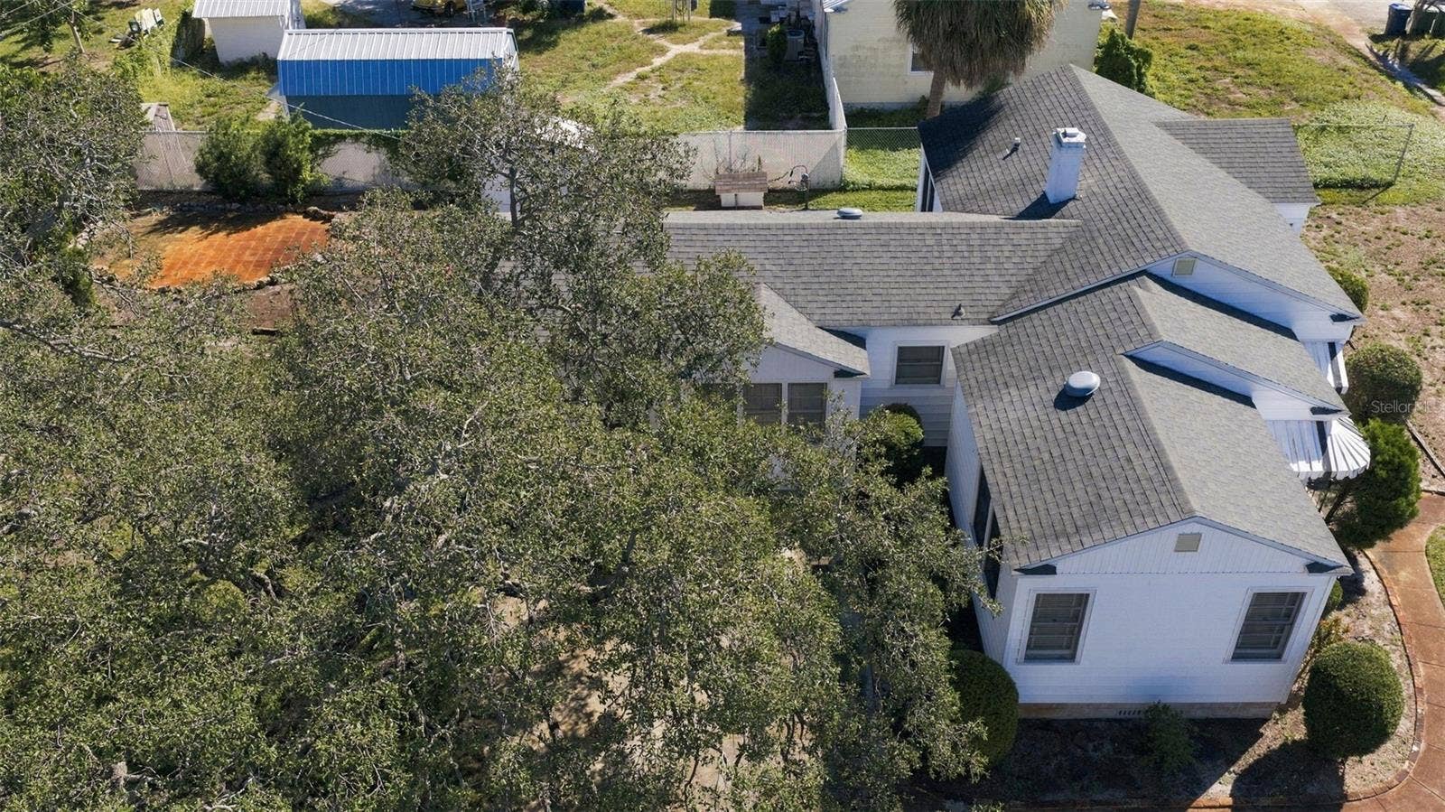 3817 W NORTH A STREET, Tampa, FL 33609 Overhead West side of house and driveway looking east