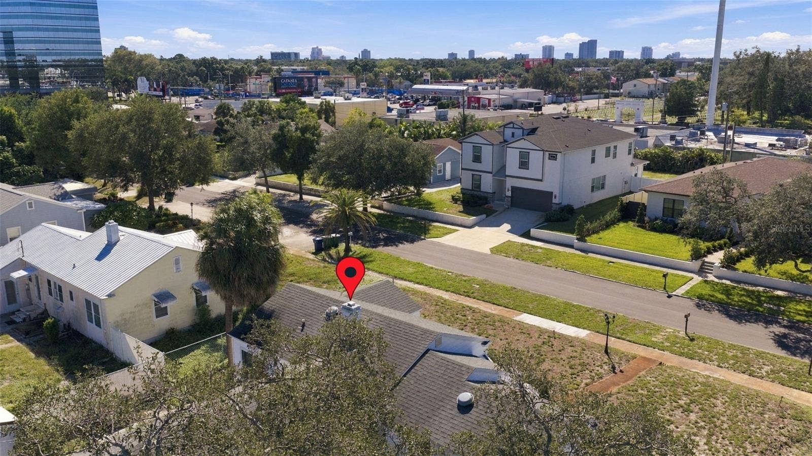 3817 W NORTH A STREET, Tampa, FL 33609 Overhead Southeast to Downtown Tampa