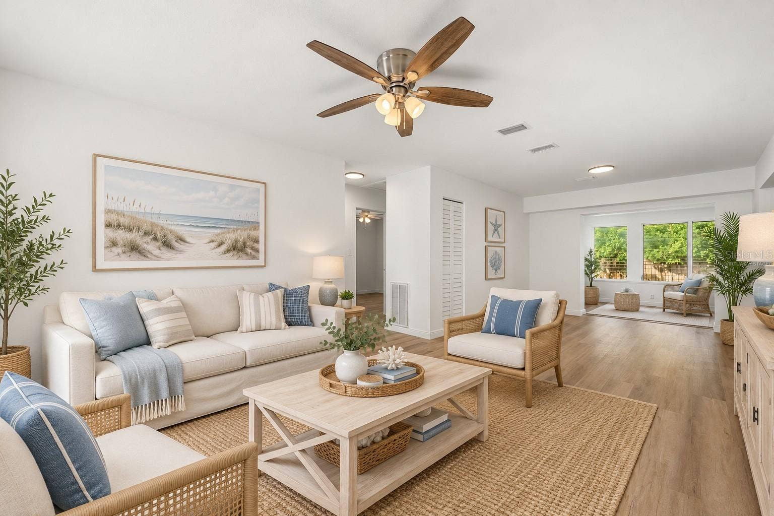 Virtually staged living room