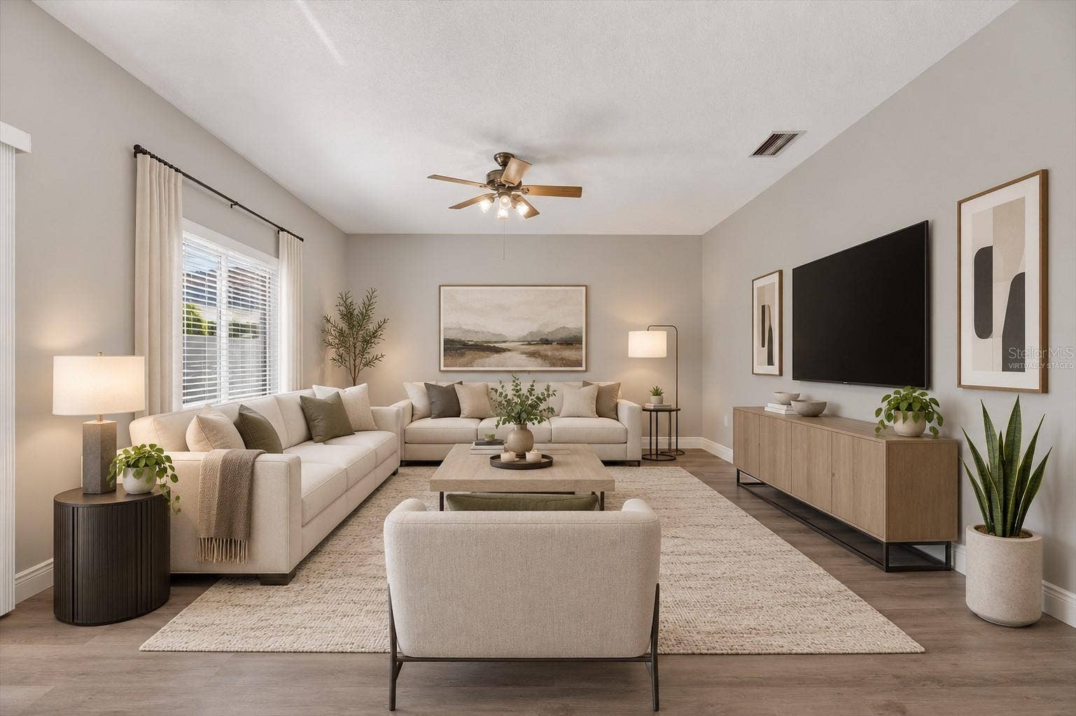 Virtually staged secondary living room