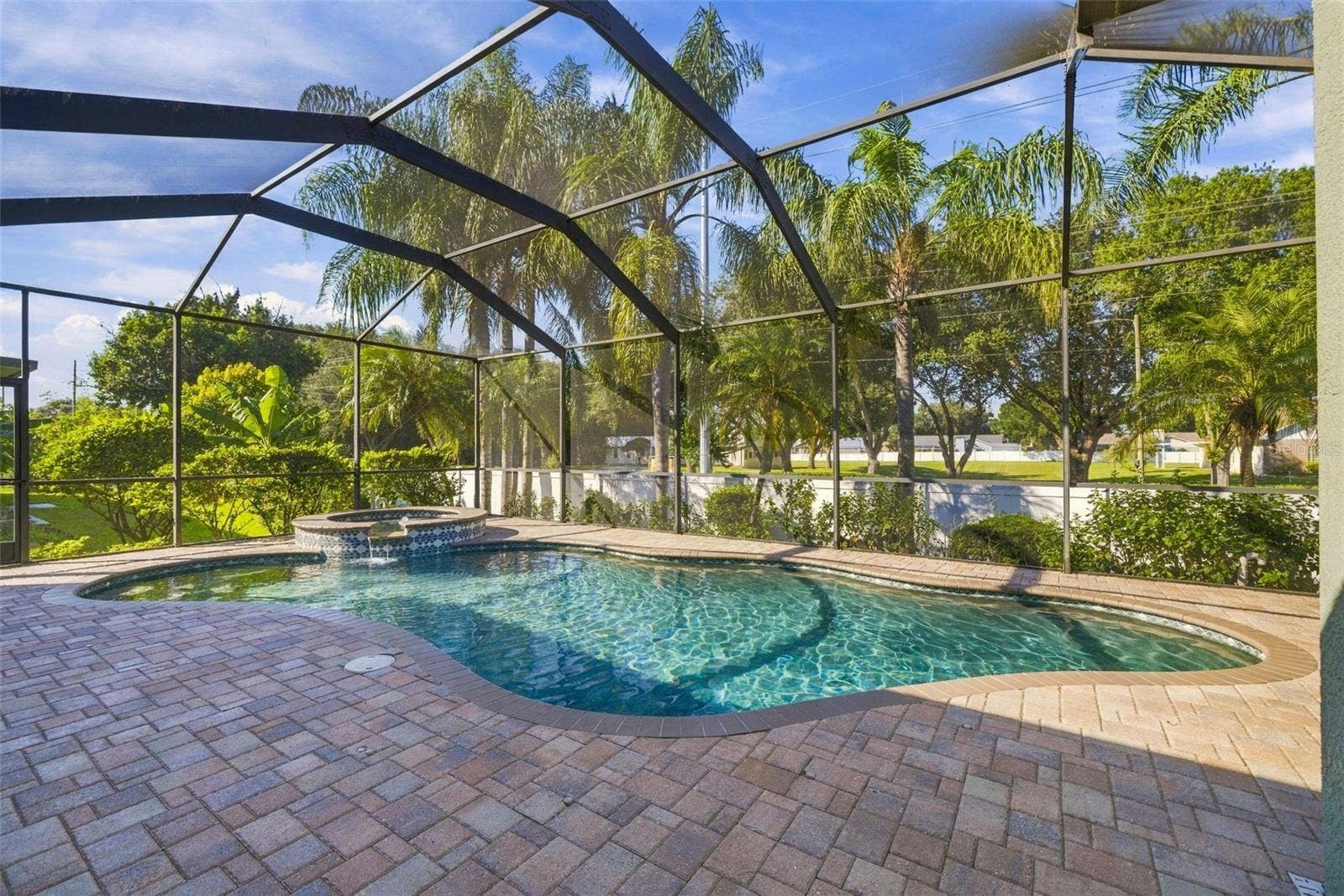 3916 VALRICO GROVE DRIVE, Valrico, FL 33594 Pool & Spa are a pebble tech surface and stunning!
