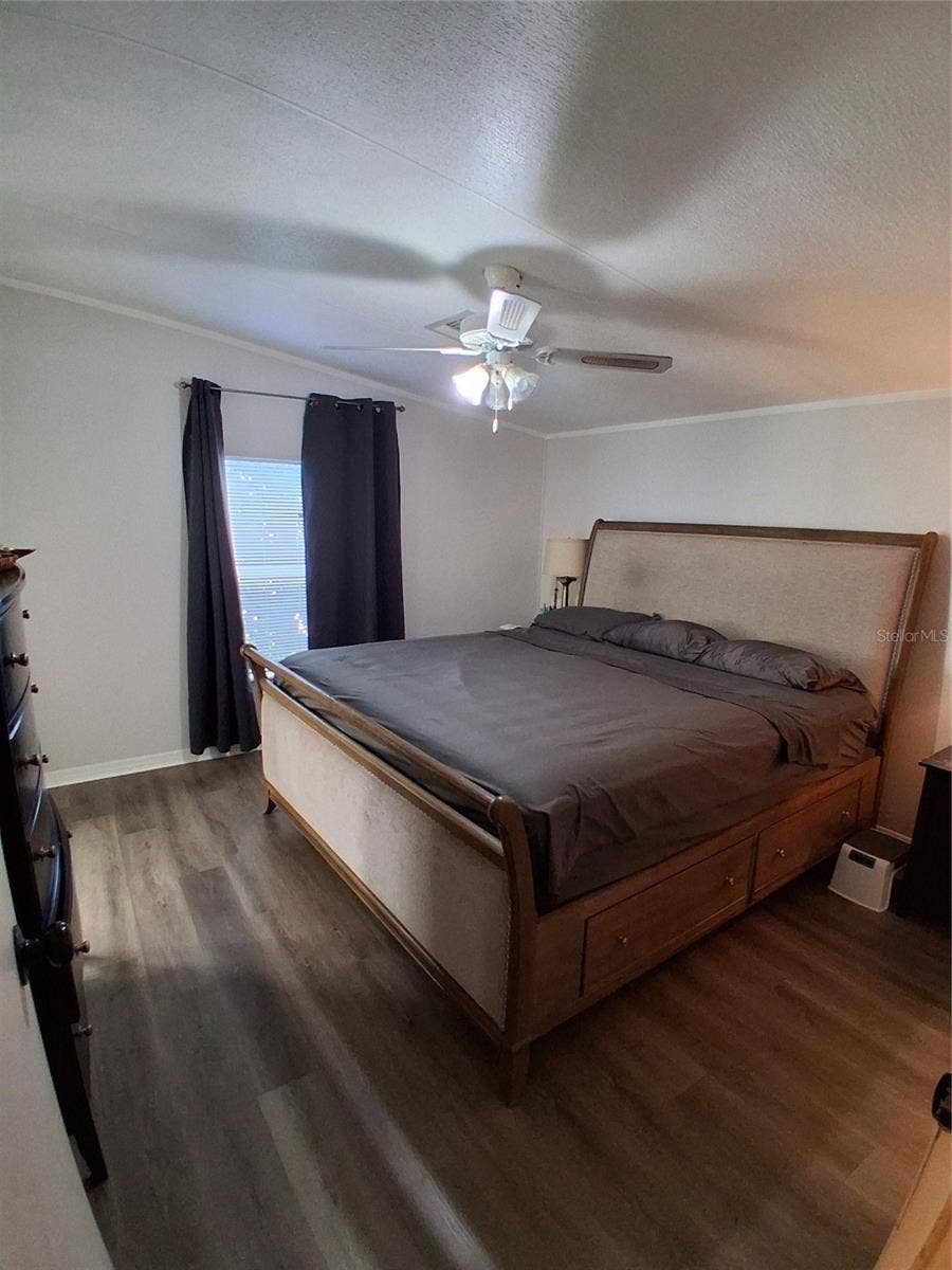 37650 NEWPORT DRIVE, Zephyrhills, FL 33542 Primary bedroom is a great size and very spacious. The bed shown is a King size bed.