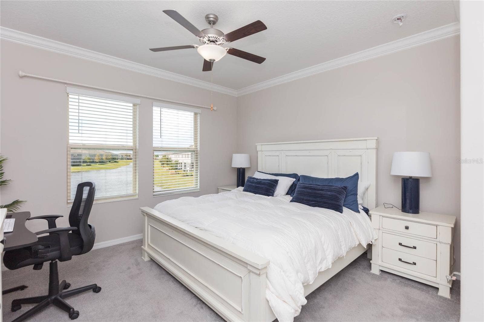 Primary bedroom with king bed