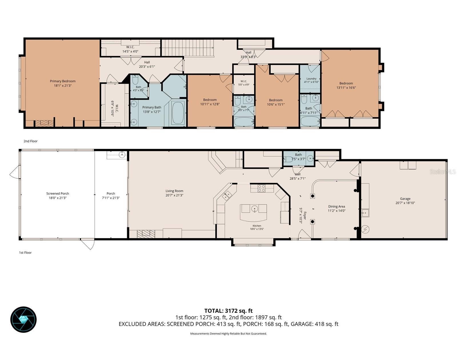2495 JOHNNA COURT, Palm Harbor, FL 34685 Floor Plan - 1st and 2nd Floors