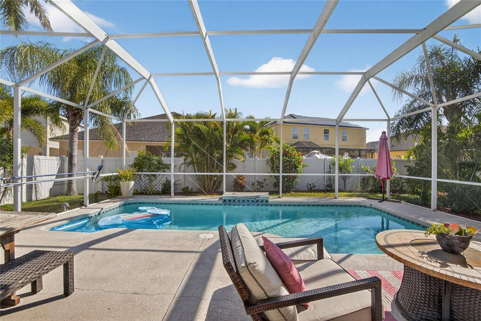417 STONE BRIAR DRIVE, Ruskin, FL 33570 Pool pic before added kitchen