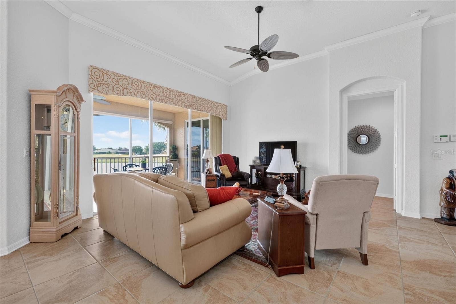 1360 EMERALD DUNES DRIVE, Sun City Center, FL 33573 Living room with water view