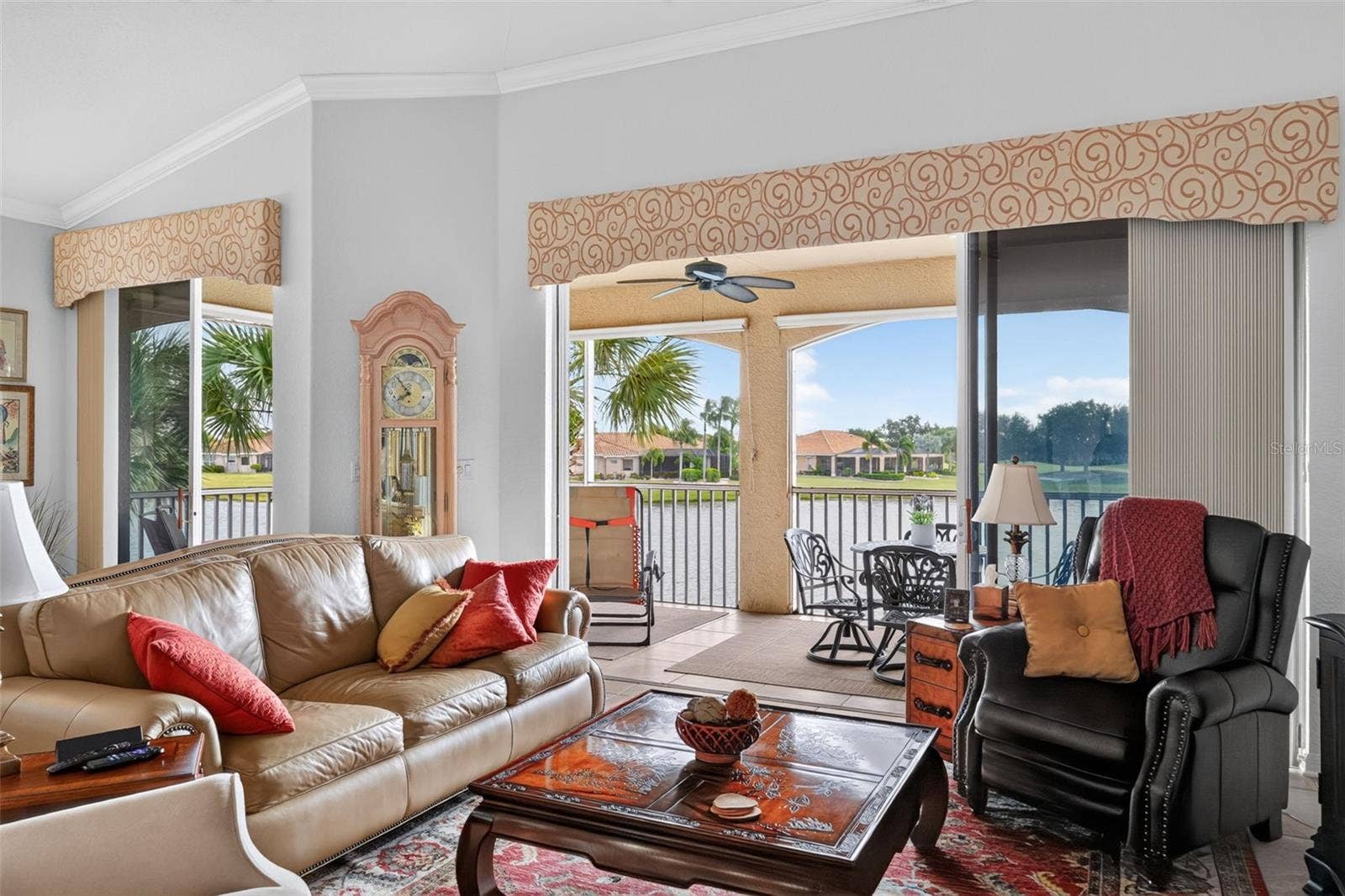 1360 EMERALD DUNES DRIVE, Sun City Center, FL 33573 Living room with water view