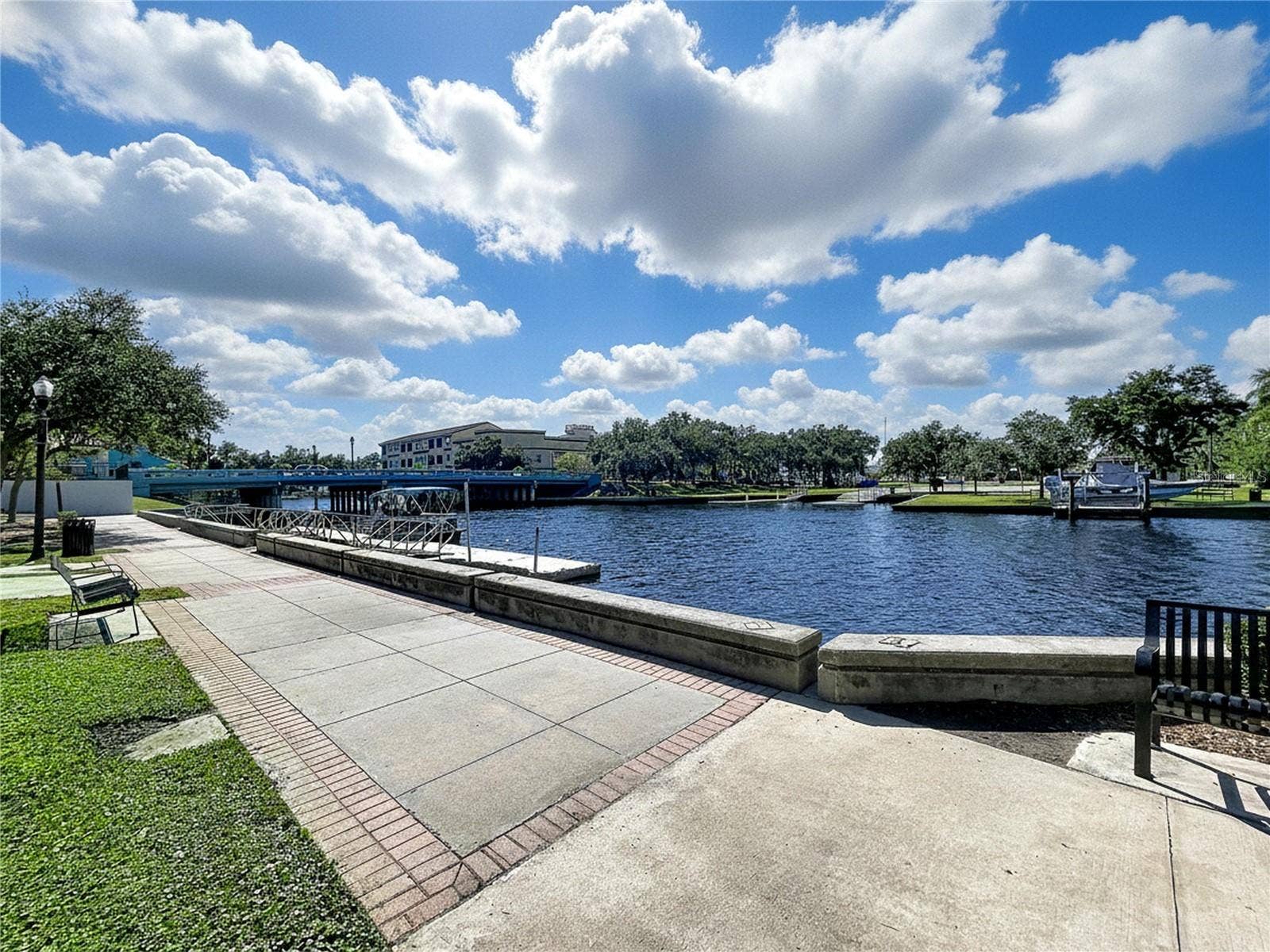 Riverwalk with boat ramp