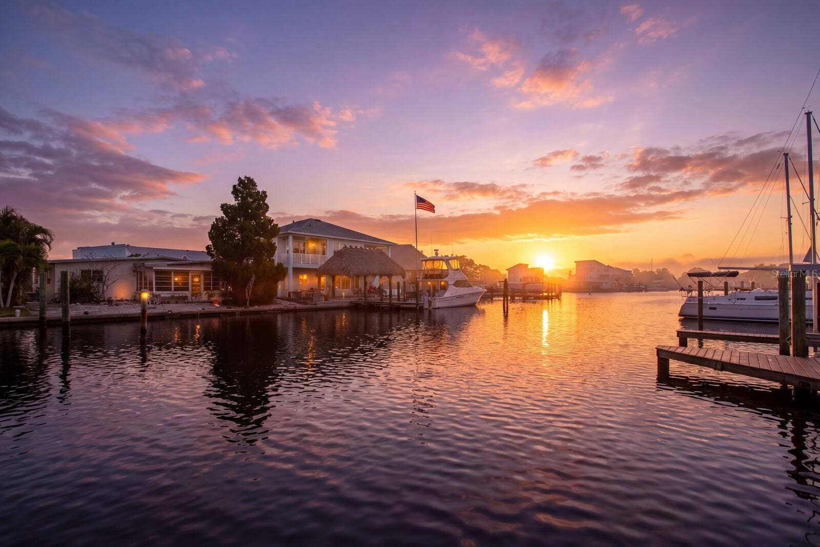 Sunrise from dock(enhanced with AI)