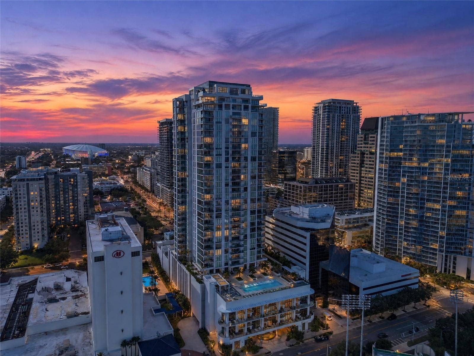 301 1ST STREET S, #1004, St Petersburg, FL 33701 Saltaire Front View/Downtown St. Petersburg Skyline