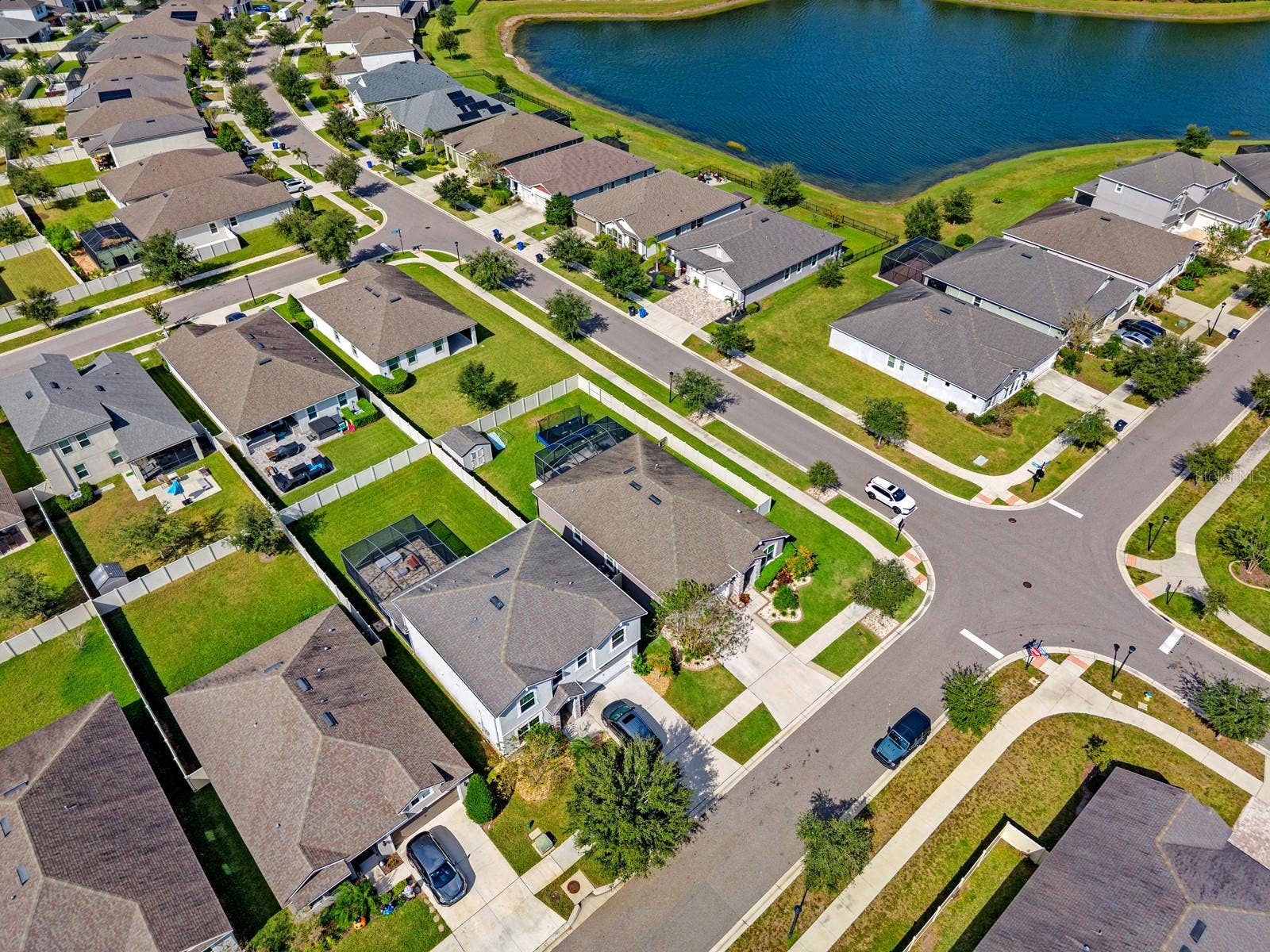 10654 PLANER PICKET DRIVE, Riverview, FL 33569 Aerial view of the neighborhood and nearby pond