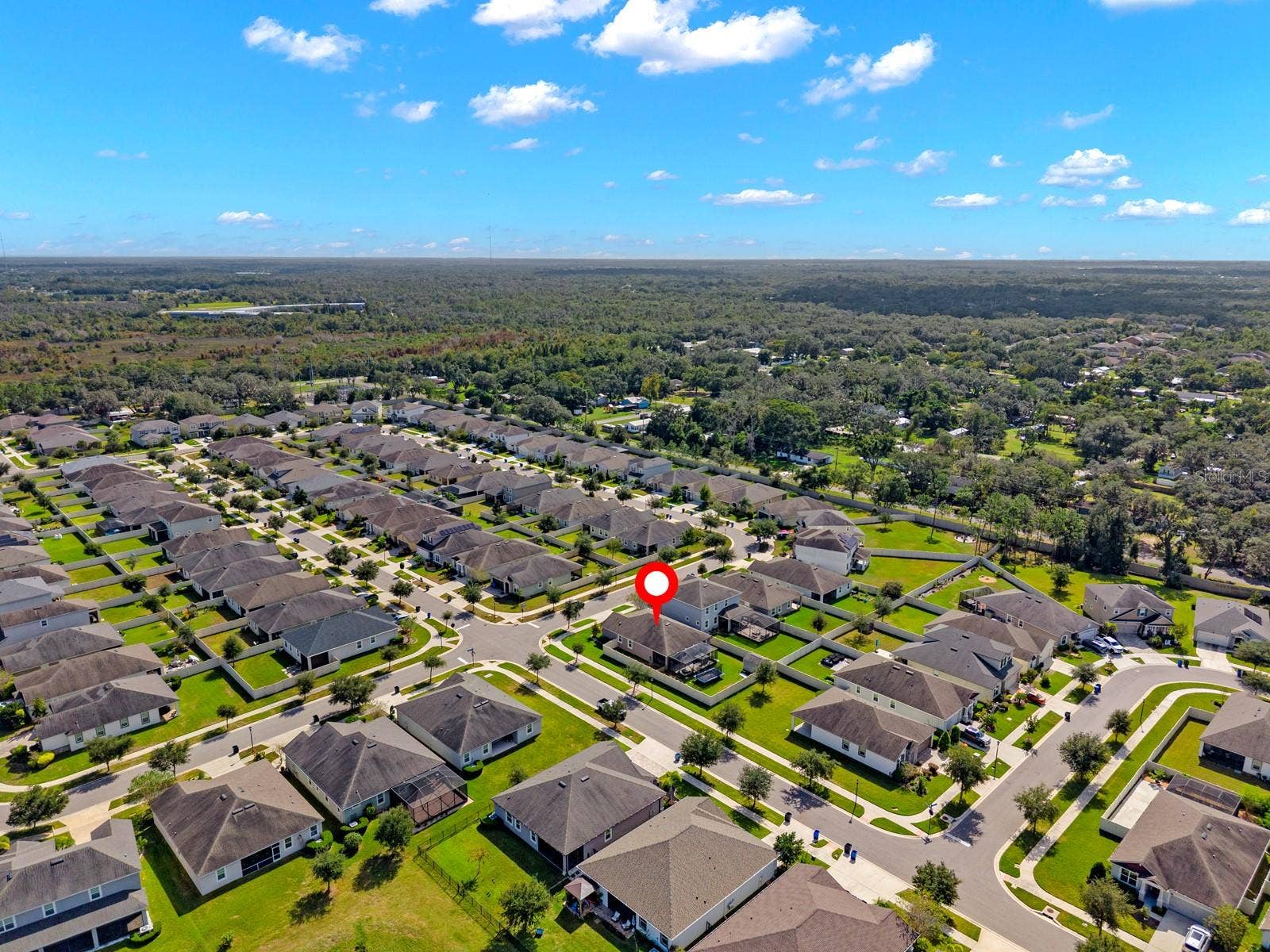 10654 PLANER PICKET DRIVE, Riverview, FL 33569 Wide aerial view with the home marked