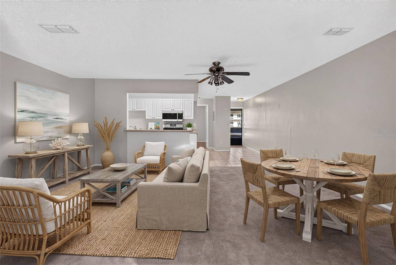 5980 80TH STREET N, #209, St Petersburg, FL 33709 Virtually staged- Opne kitchen/dining/living