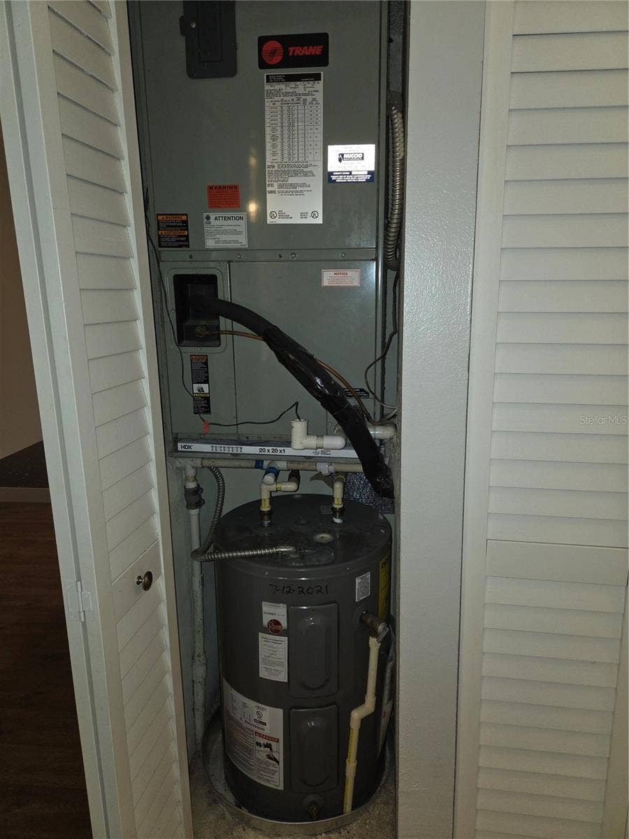 5943 CALAIS BOULEVARD N, #6, St Petersburg, FL 33714 Air handler and hot water tank closet