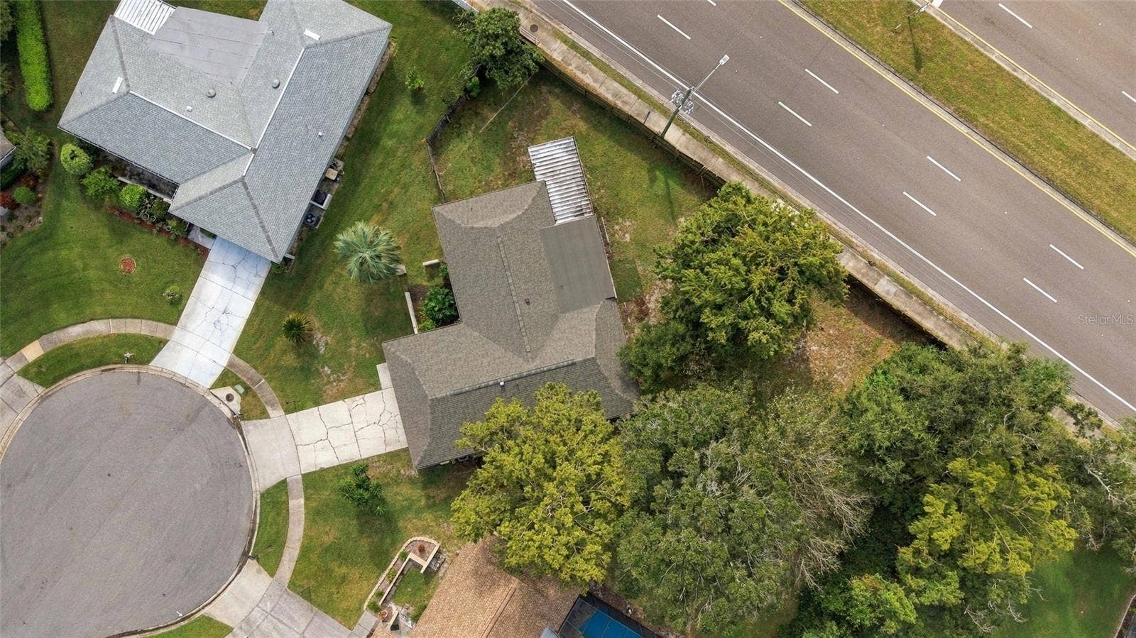 Aerial - Home is on the right
