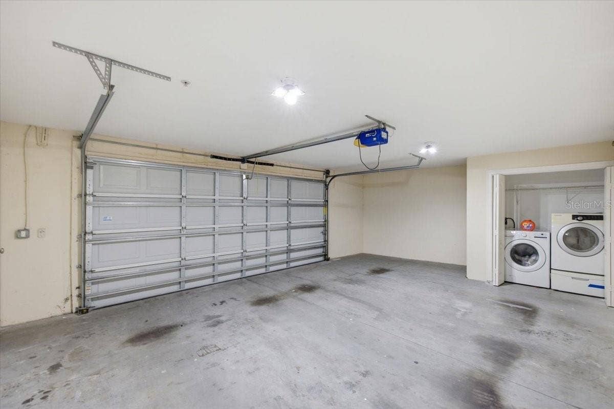 garage on main level with washer and dryer