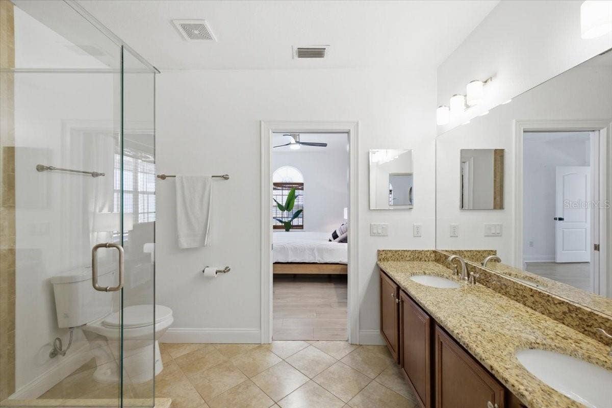 Primary Bath, double sinks and Walk In Shower!